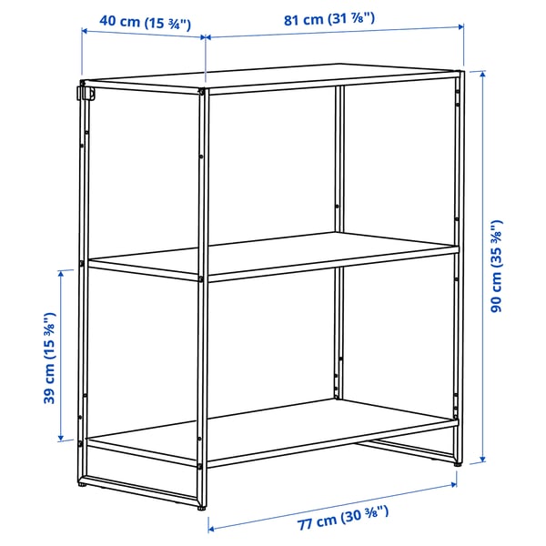 JOSTEIN shelving unit, in/outdoor/metal white, 81x40x90 cm