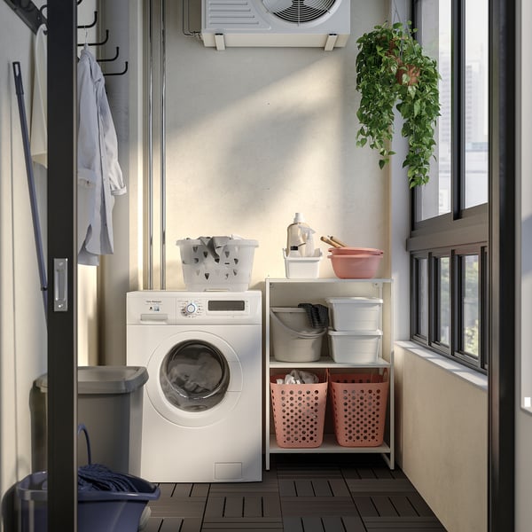 JOSTEIN - Shelving unit, in / outdoor / white metal,61x40x90 cm , 61x40x90 cm