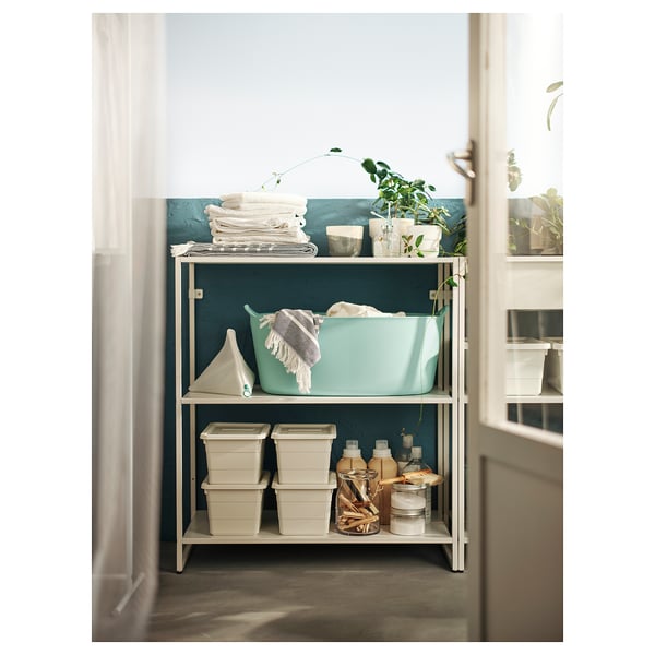 JOSTEIN shelving unit, in/outdoor/metal white, 81x40x90 cm