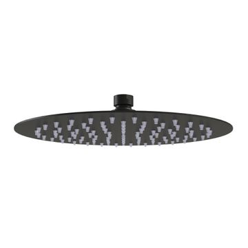 Black Steel Shower Head 25cm Diameter