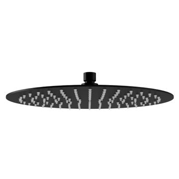 Black Steel Shower Head 25cm Diameter