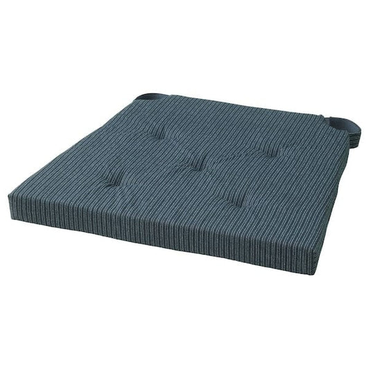 Ikea JUSTINA - Chair cushion, dark blue/ striped,42/35x40x4 cm