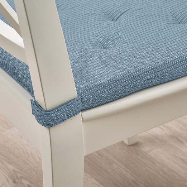 JUSTINA chair pad, grey-blue, 42/35x40x4 cm