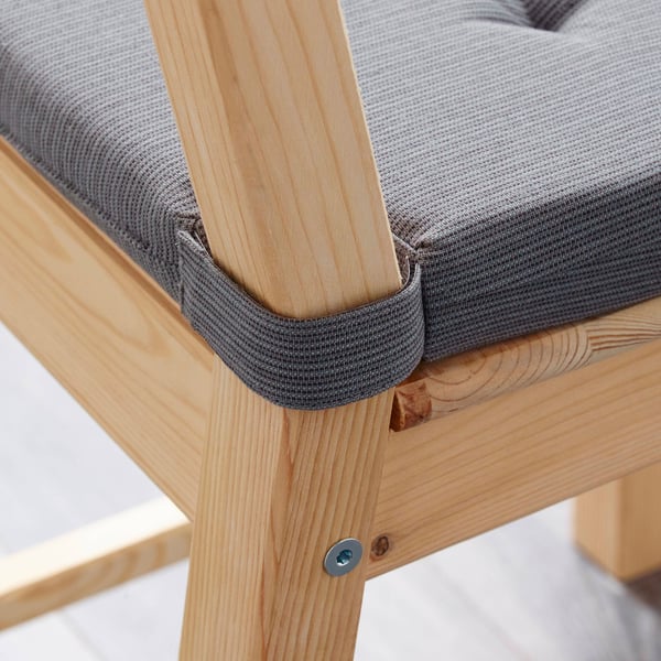 JUSTINA chair pad, grey, 42/35x40x4 cm, 2 pack
