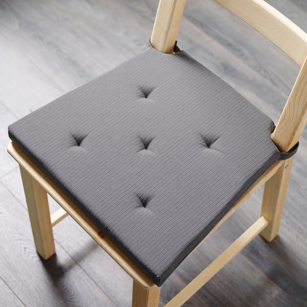 JUSTINA chair pad, grey, 42/35x40x4 cm