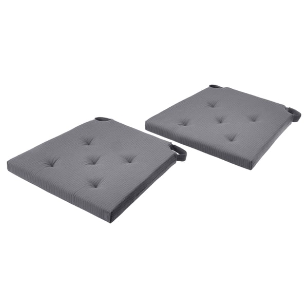 JUSTINA chair pad, grey, 35 cm, 2 pack