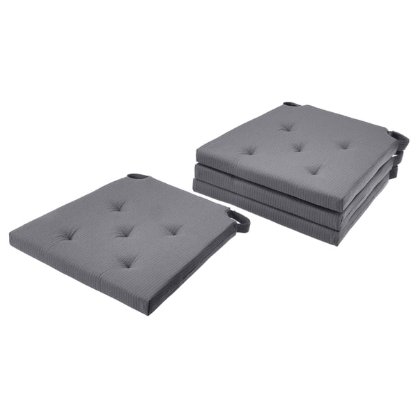 JUSTINA chair pad, grey, 35 cm, 4 pack