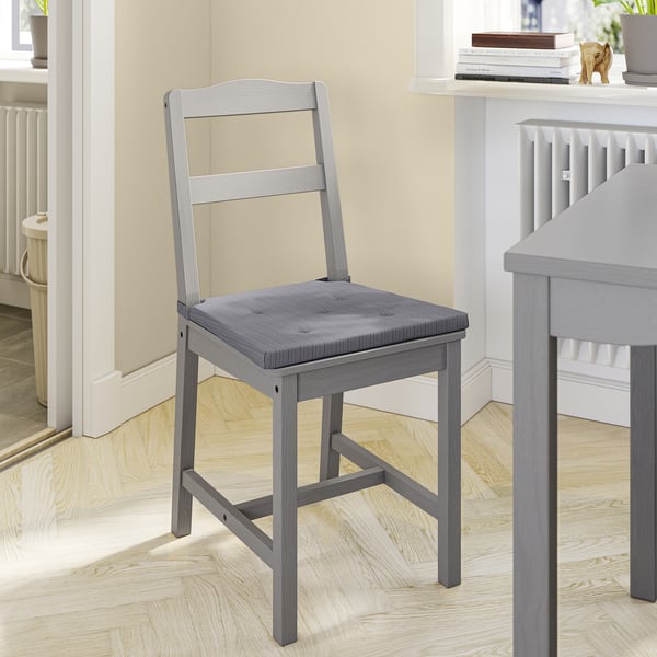 JUSTINA chair pad, grey, 42/35x40x4 cm, 6 pack