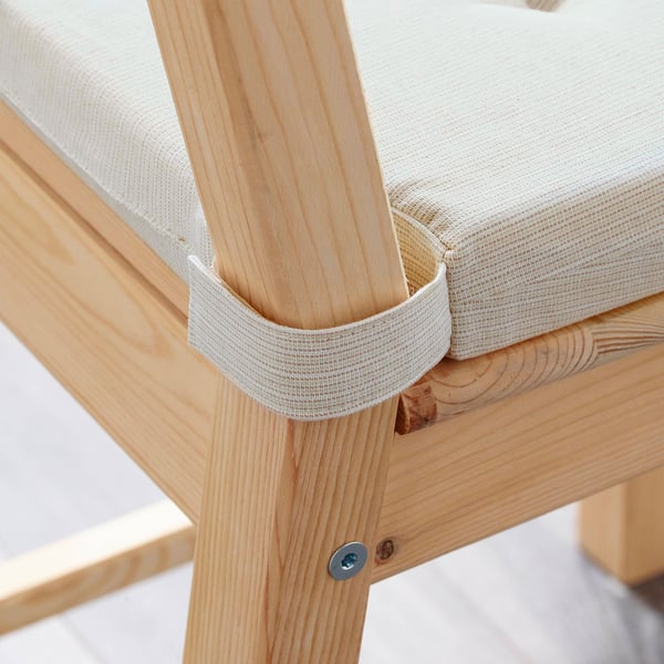 JUSTINA chair pad, natural, 42/35x40x4 cm, 6 pack