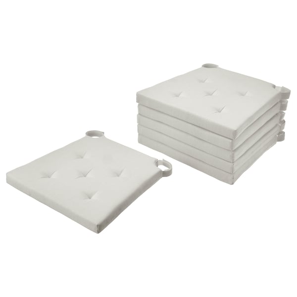 JUSTINA chair pad, natural, 42/35x40x4 cm, 6 pack
