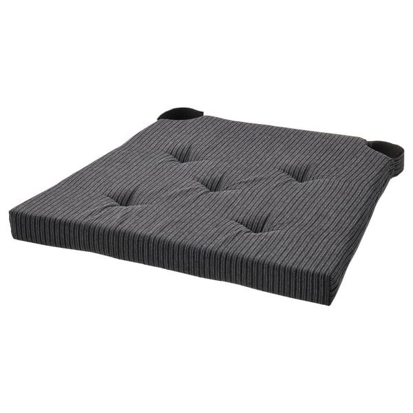 JUSTINA chair pad, black, 42/35x40x4 cm