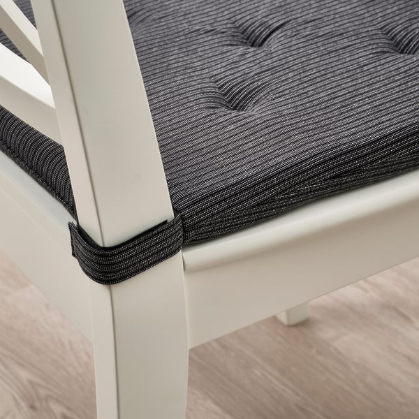 JUSTINA - Chair cushion, black, 42/35x40x4 cm