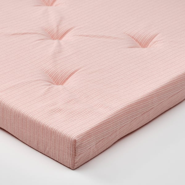 JUSTINA chair pad, pink/white, 42/35x40x4 cm