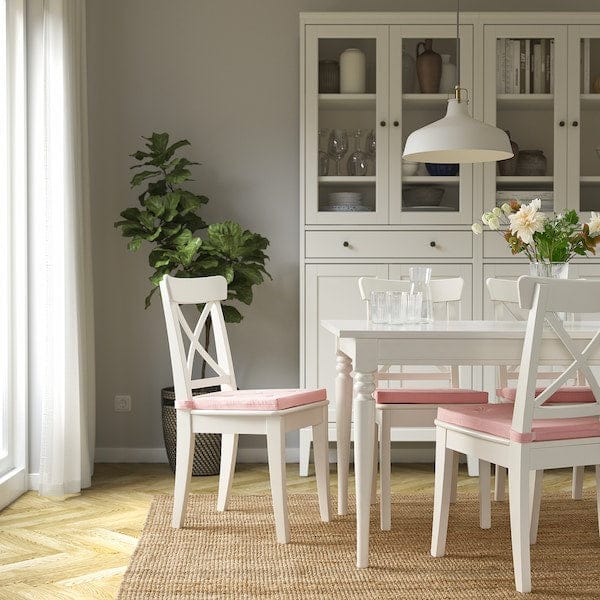 Ikea JUSTINA - Chair cushion, pink/white,42/35x40x4 cm