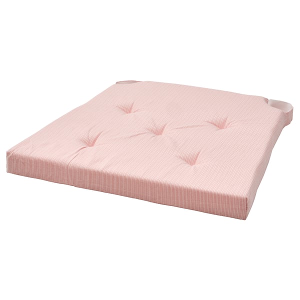 JUSTINA chair pad, pink/white, 42/35x40x4 cm
