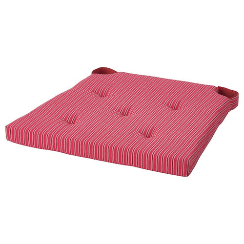 JUSTINA - Chair cushion, red gray/striped pattern,42/35x40x4 cm