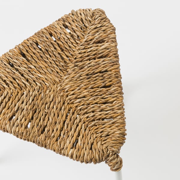 JUTEBODA stool, natural/white, 41x45x37 cm