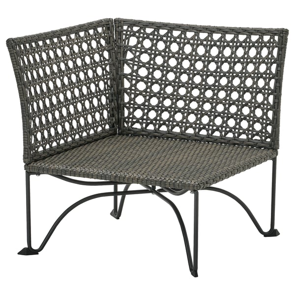 JUTHOLMEN corner section, outdoor, dark grey-brown, 73x71x73 cm