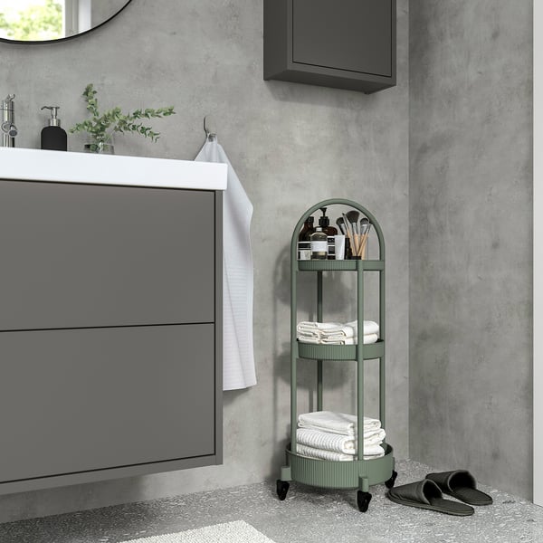 JUTTERSBO trolley, grey-green, 36x36 cm