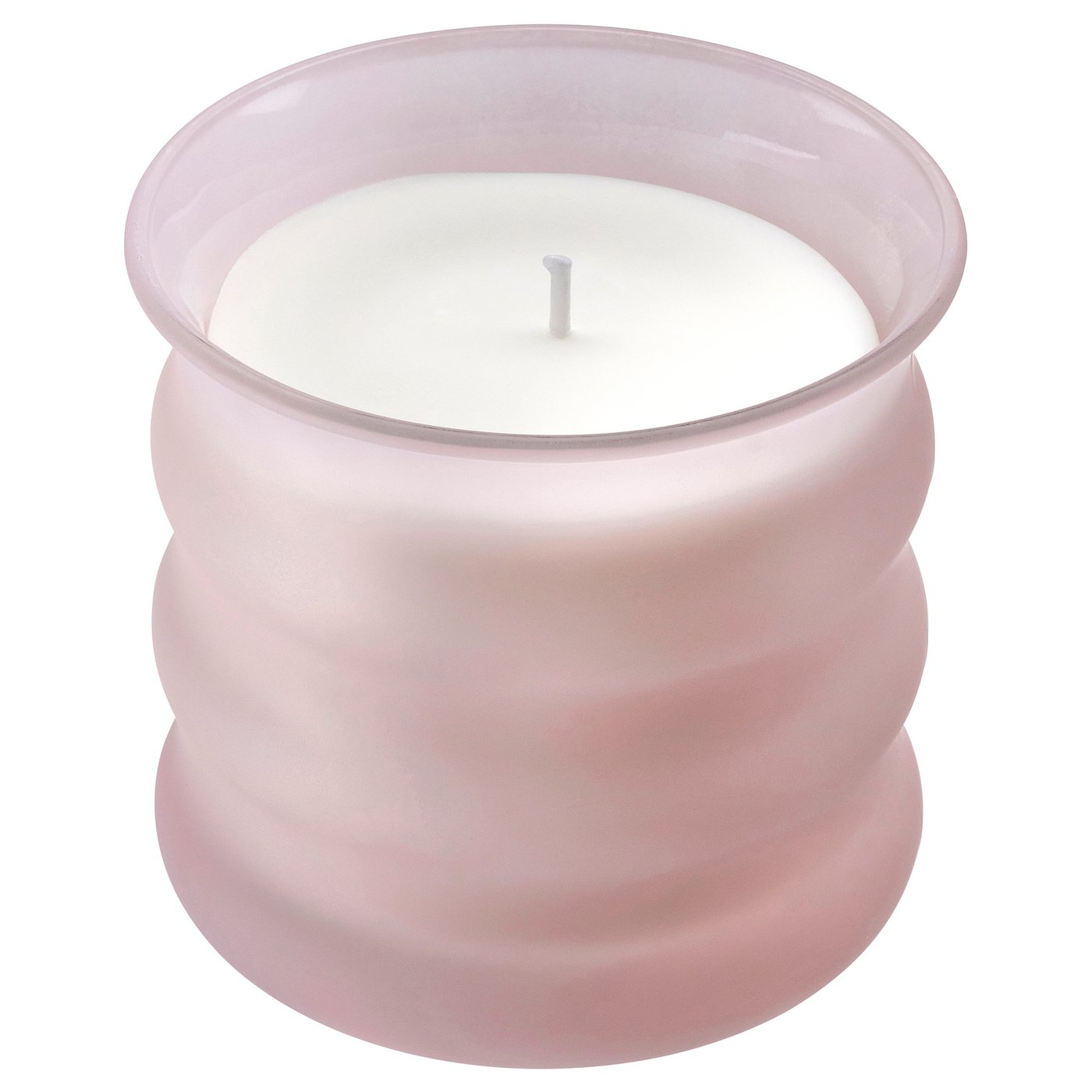 JUVELTRAST scented candle in glass, Red berries pink, 10 cm