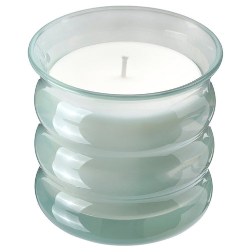 JUVELTRAST scented candle in glass, Apple light green, 10 cm