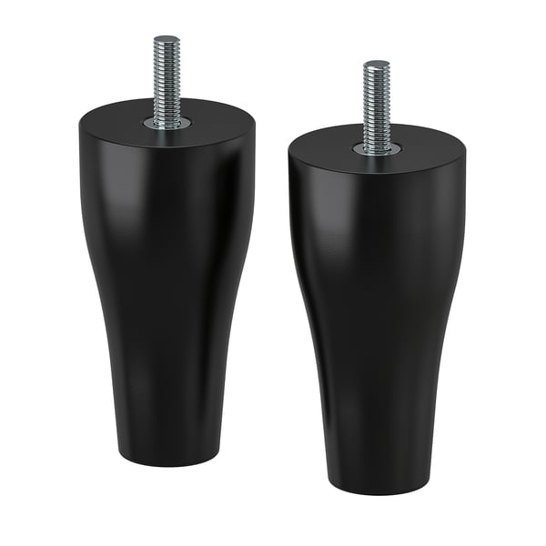KABBARP leg, black, 10 cm, 2 pack