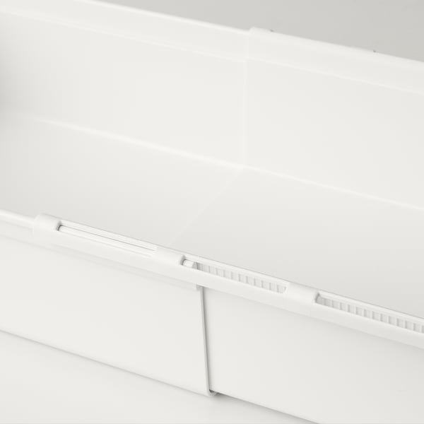 KACKLA extendable box, white, 25-38x19 cm