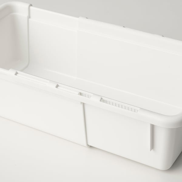 Ikea KACKLA - Extendable box, white, 25-38x9 cm