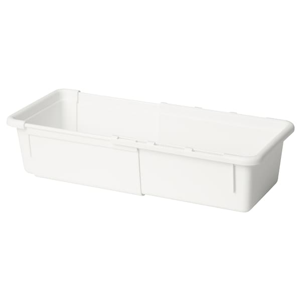 KACKLA - Extendable box, white, 25-38x9 cm