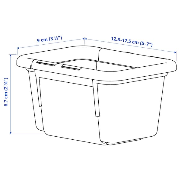 Ikea KACKLA - Extendable box, white, 13-18x9 cm