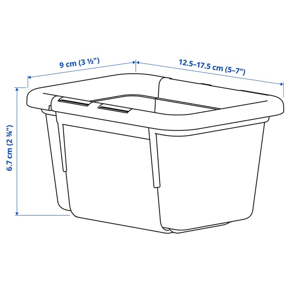 KACKLA extendable box, white, 13-18x9 cm