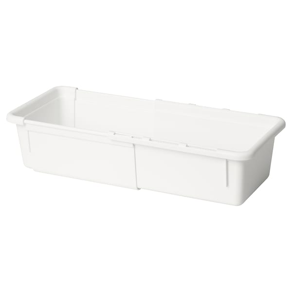 Ikea KACKLA - Extendable box, white, 18-28x13 cm