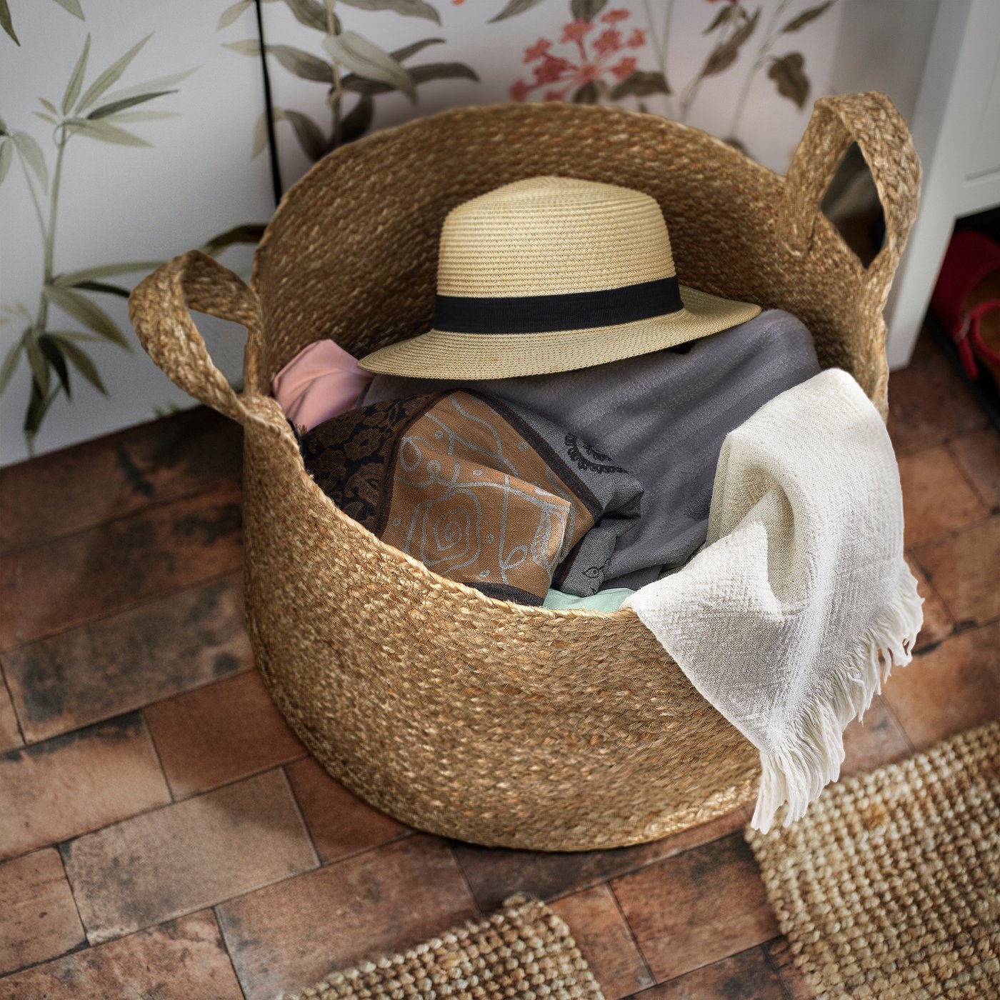 KÄLKEN basket, jute, 46x30 cm
