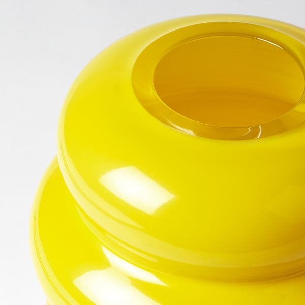 KÄLLARHALS vase, yellow, 22 cm