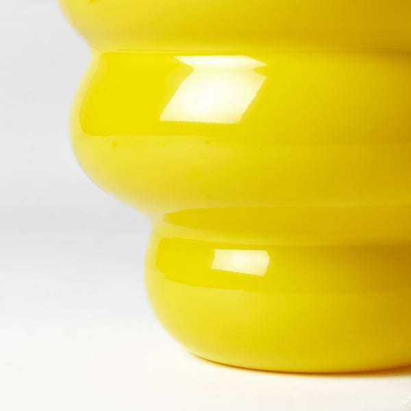 KÄLLARHALS vase, yellow, 22 cm