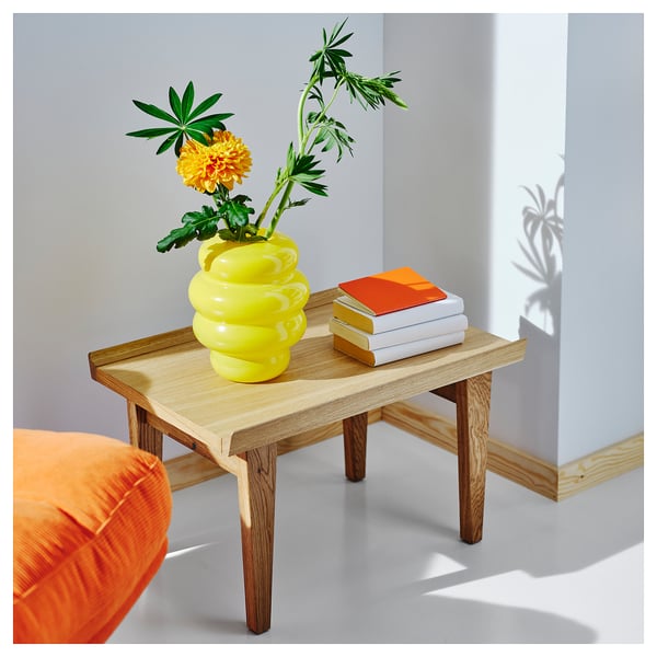 KÄLLARHALS vase, yellow, 22 cm