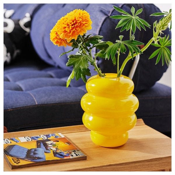 Ikea KÄLLARHALS - Vase, yellow,22 cm