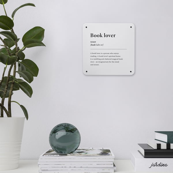 KÄNGSLEBODA - Wall decoration, book lover, 20x20 cm