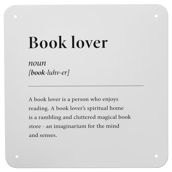 KÄNGSLEBODA - Wall decoration, book lover, 20x20 cm