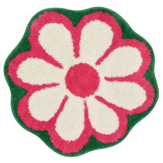 Ikea KÄRRKNIPPROT - Bath mat, floral pattern/ bright pink, 65 cm