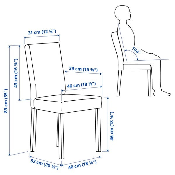 Ikea KÄTTIL Chair - white/Knisa light grey ,