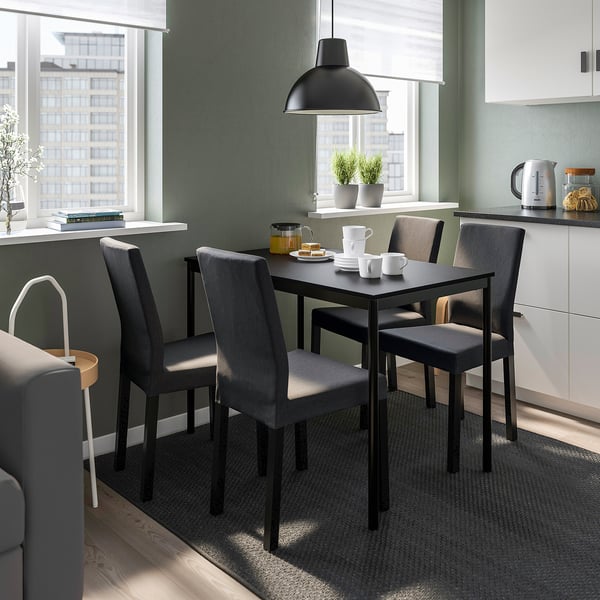 KÄTTIL chair, black/Knisa dark grey, 46x89x52 cm