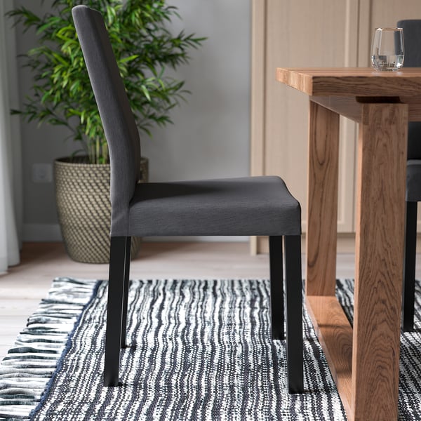 KÄTTIL chair, black/Knisa dark grey, 46x89x52 cm