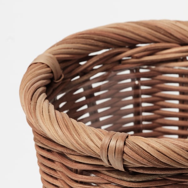 KAKTUSFIKON - Plant pot, rattan, 12 cm