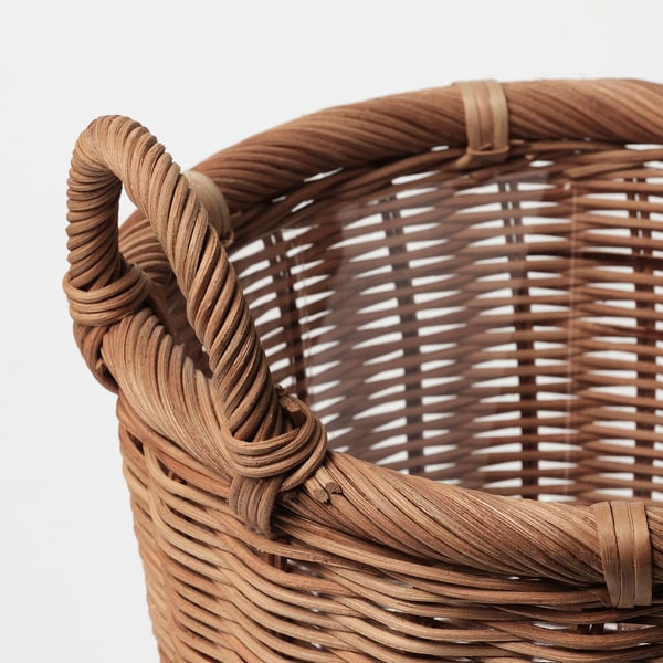 KAKTUSFIKON plant pot, rattan, 24 cm