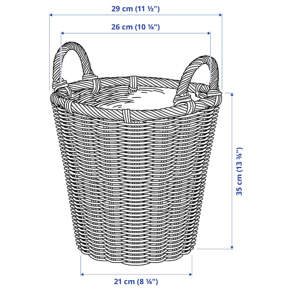 Ikea KAKTUSFIKON - Plant pot, rattan, 24 cm