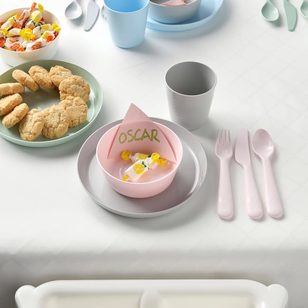 KALAS plate, mixed colours, 19 cm, 6 pack