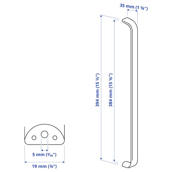 Ikea KALERUM - Handle, stainless steel colour, 394 mm