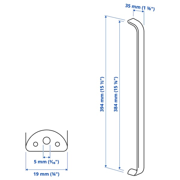 KALERUM - KALERUM Handle, stainless steel colour, 394 mm