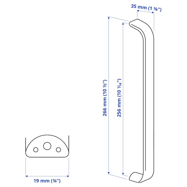 KALERUM handle, stainless steel colour, 266 mm, 2 pack